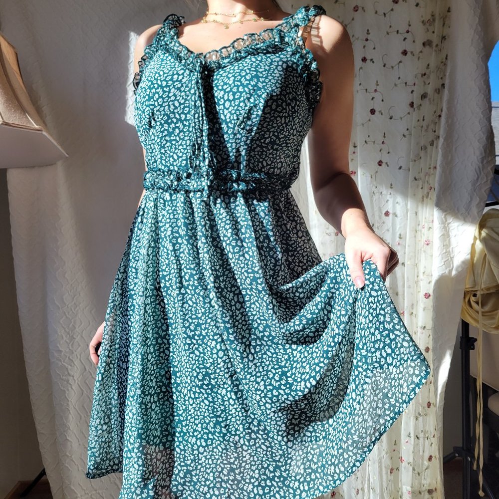 Green Print Summer Dress